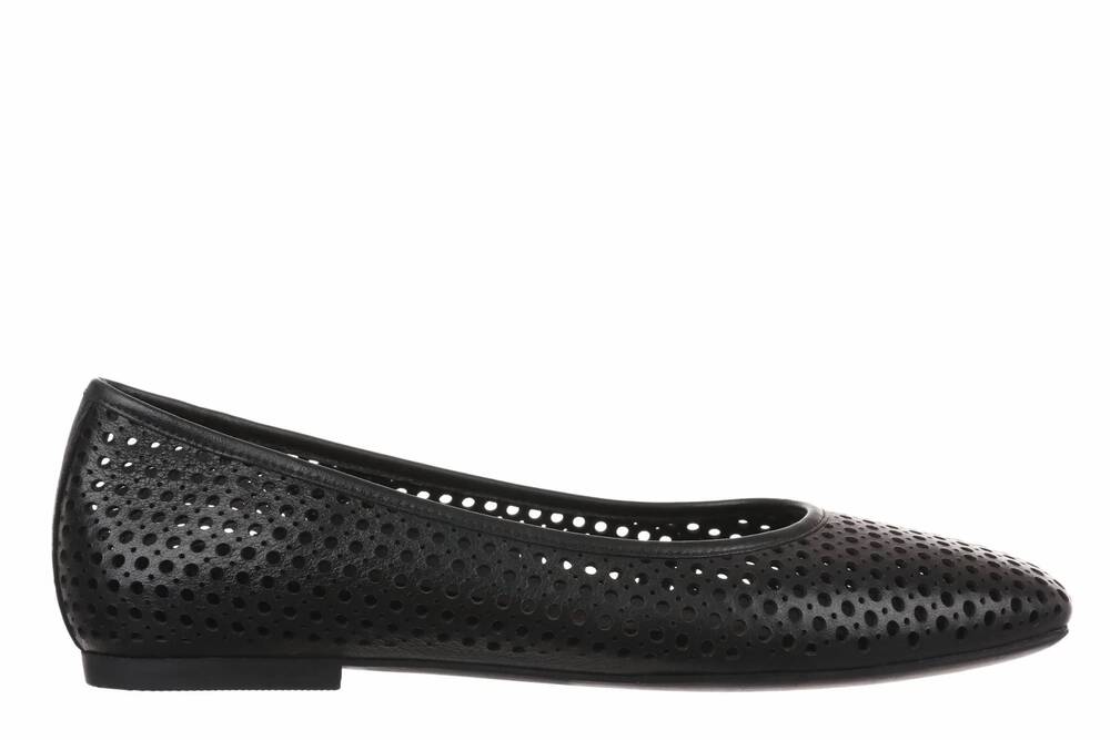 NEW VIONIC women's orinda perf flats in black leather